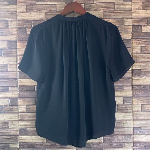 Women’s Pre Owned Medium Current Air Black CLASSIC V NECK BLOUSE - Picture 2 of 8